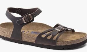 Birkenstock Bali Habana Brown Oiled Leather Ankle Strap Sandals Womens 41 US 10